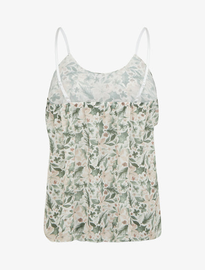 Caraco volanté imprimé feuillage - Kaki - 2