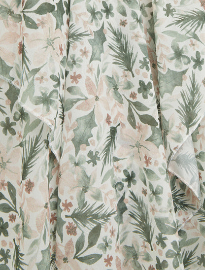 Caraco volanté imprimé feuillage - Kaki - 3