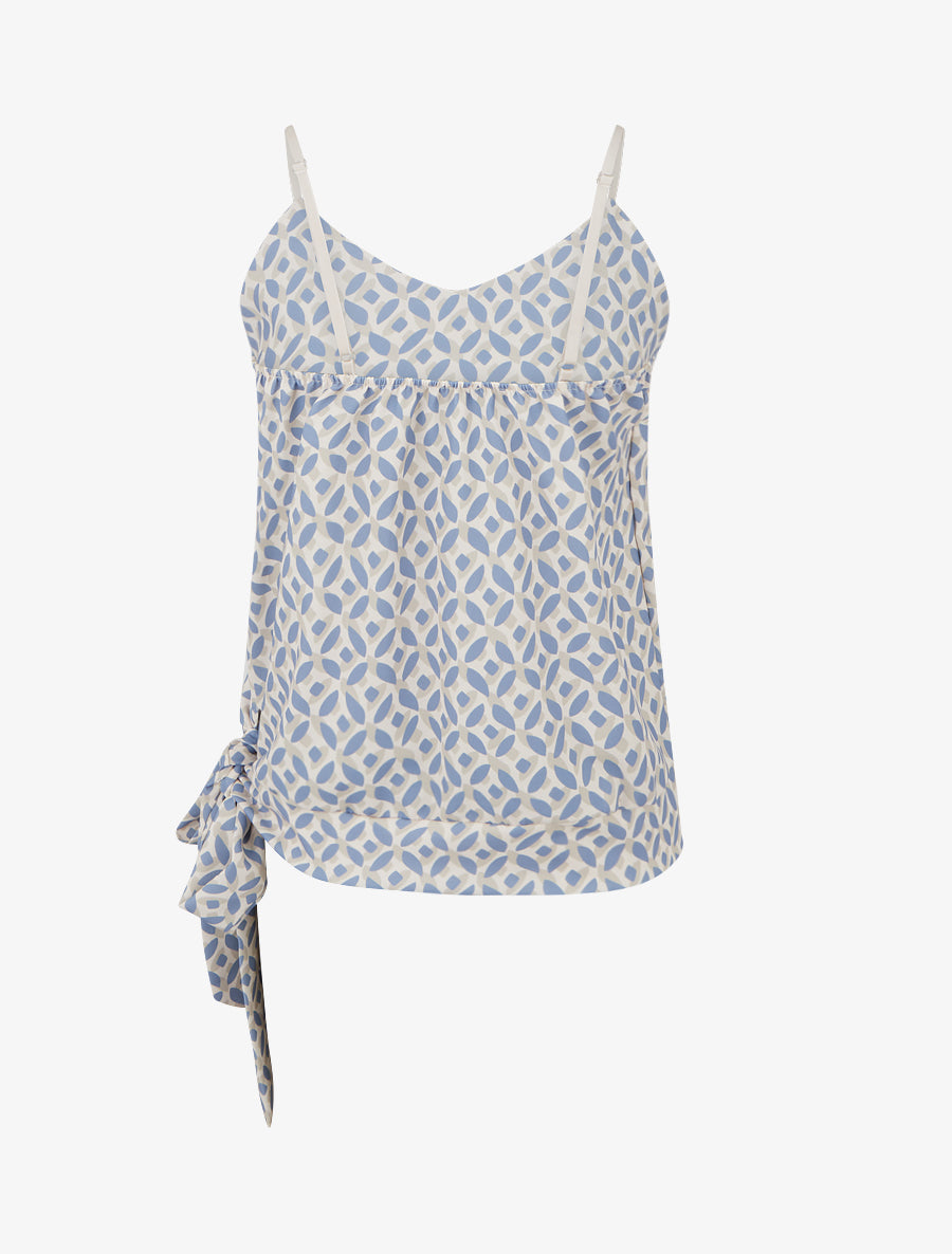 Caraco imprimé fantaisie à nouer - Bleu ciel - 2