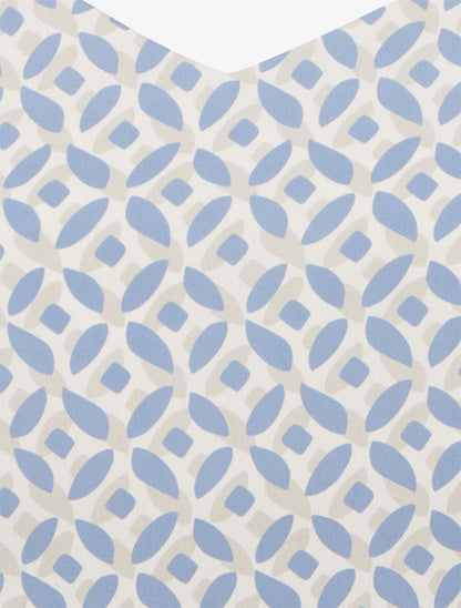 Caraco imprimé fantaisie à nouer - Bleu ciel - 3