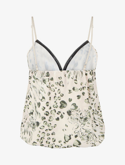 Caraco boule à zip et imprimé léopard fleuri - Kaki - 2