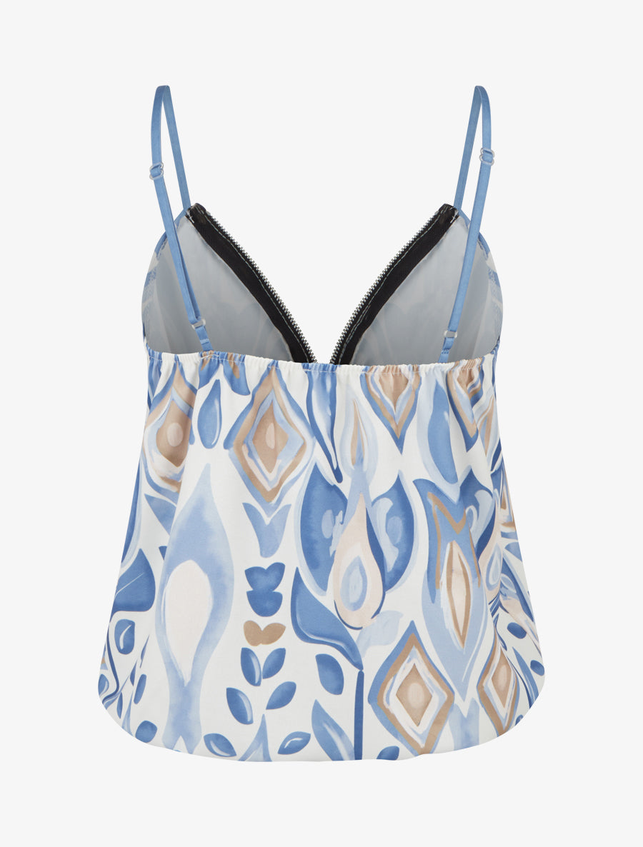 Caraco boule à zip et imprimé fantaisie - Bleu - 2