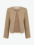 Veste droite à col rond et épaulettes - Camel - 1