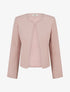 Veste droite à col rond et épaulettes - Rose - 1