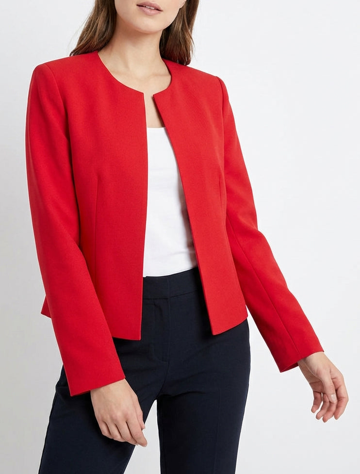 Veste droite à épaulettes - Rouge