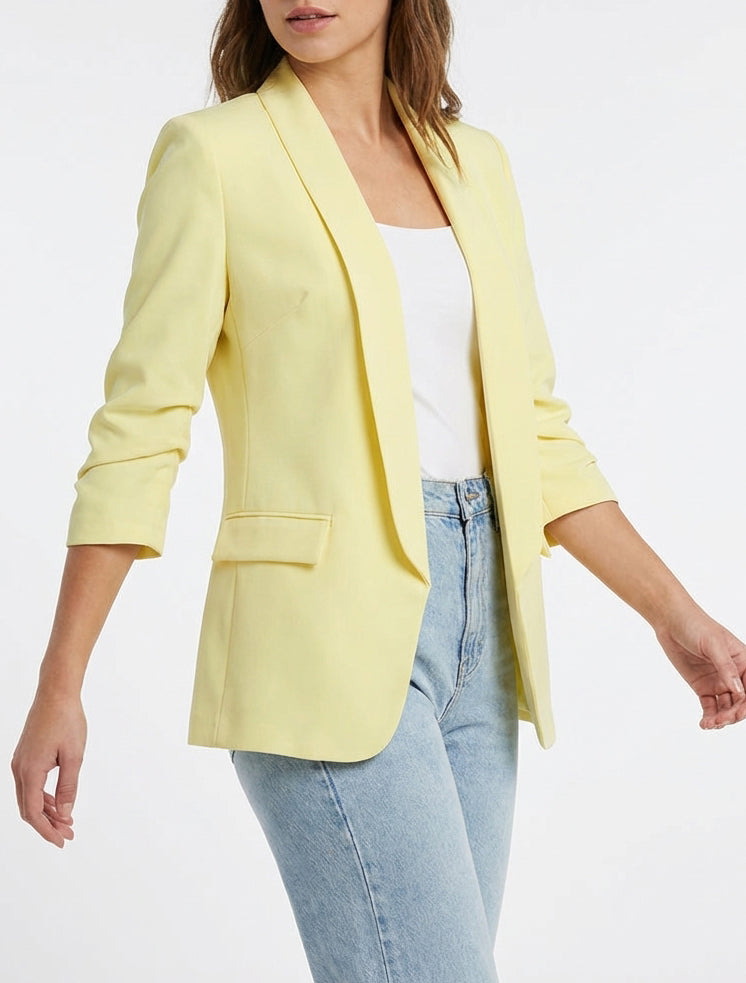 Blazer droit à épaulettes - Jaune citron