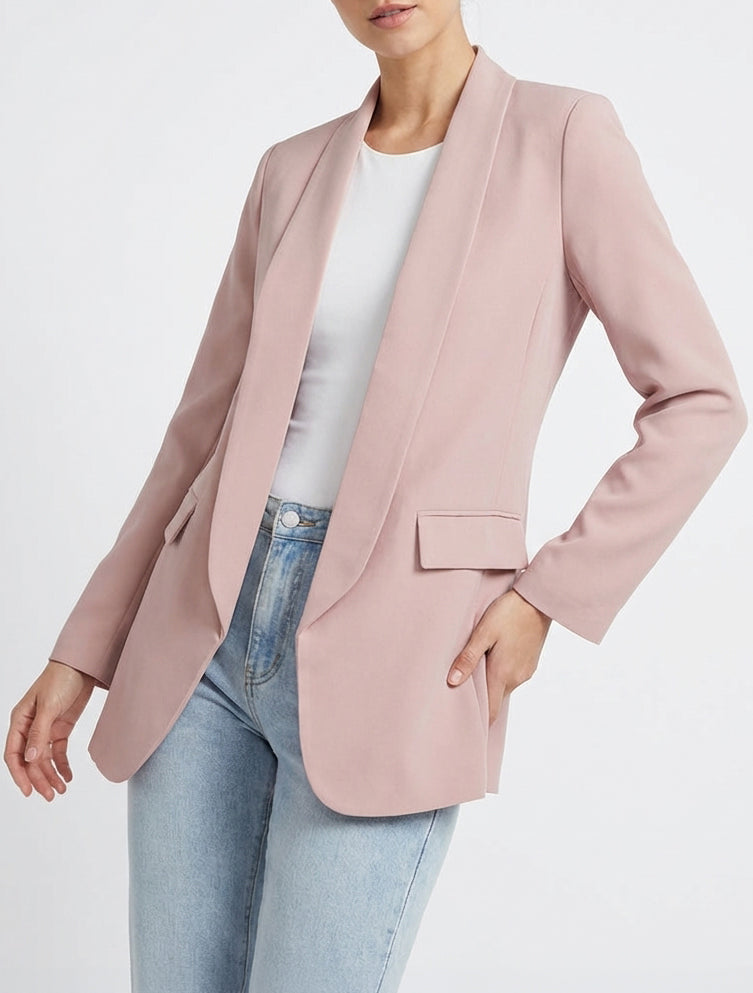 Blazer droit à épaulettes - Vieux rose