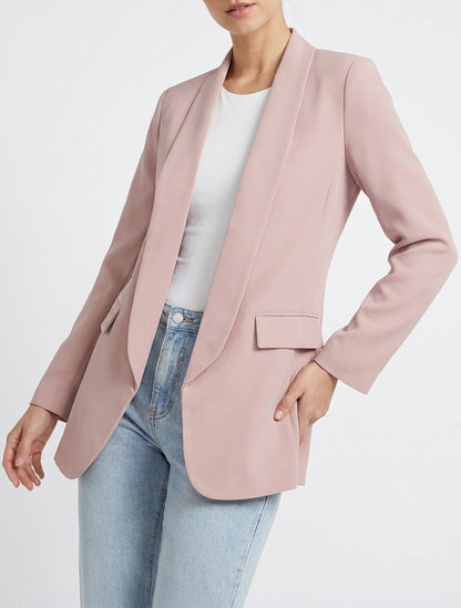 Blazer droit à épaulettes - Vieux rose