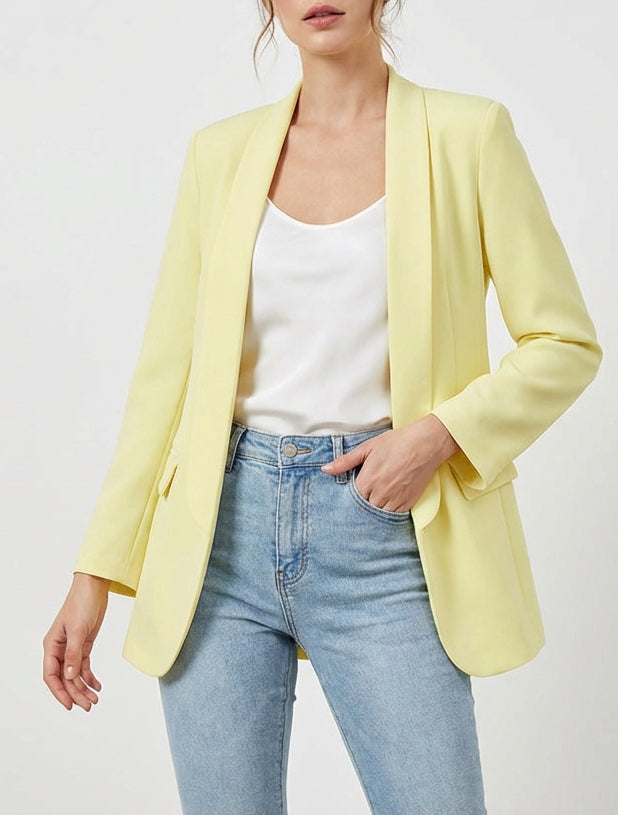 Blazer droit à épaulettes - Jaune citron