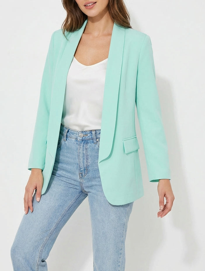 Blazer droit à épaulettes - Vert d&
