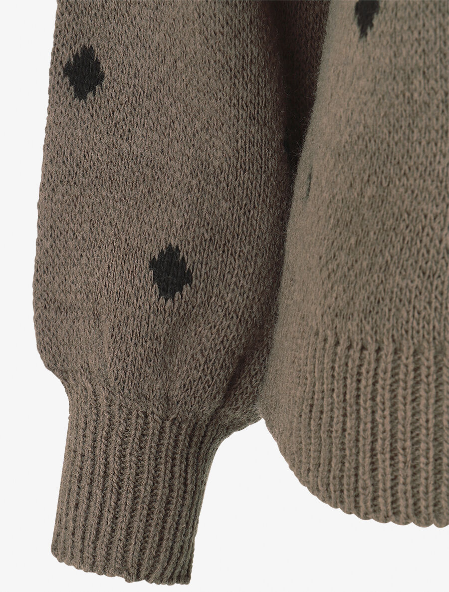 Pull en maille à pois - Gris foncé - 3