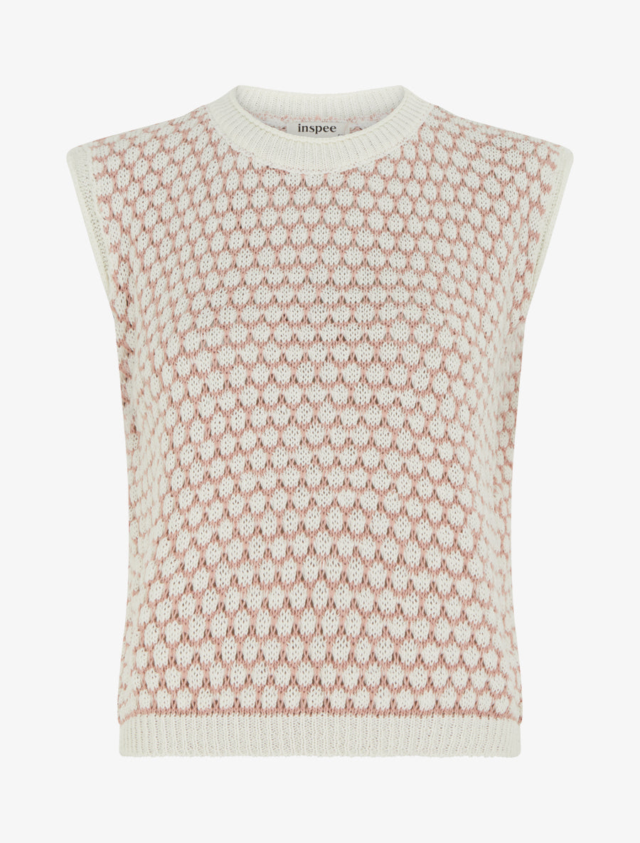 Pull sans manches motif nid d&