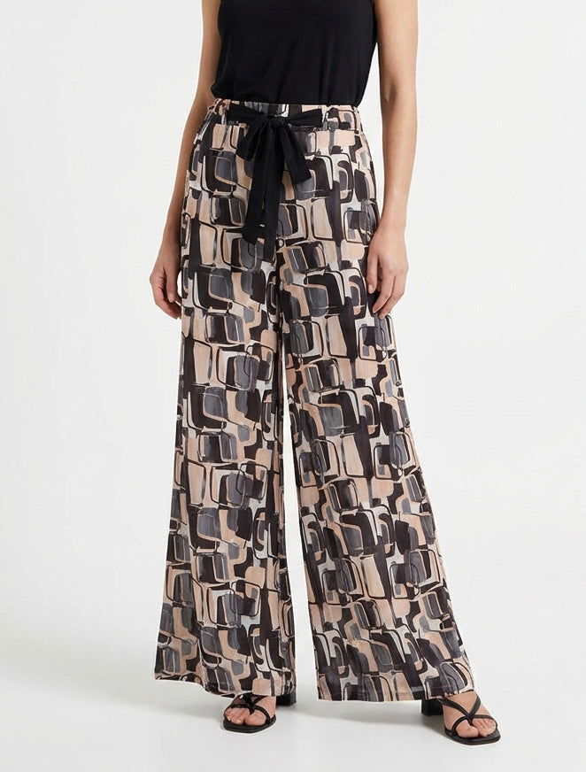 Pantalon fluide taille haute - Noir