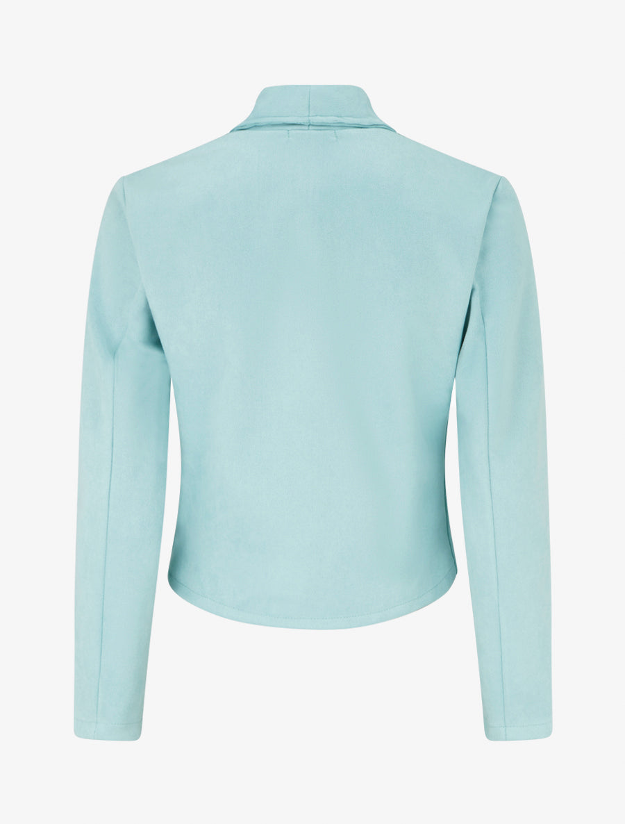 Veste en suédine à poches décoratives zippées - Vert d&