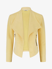 Veste en suédine à poches décoratives zippées - Jaune - 1