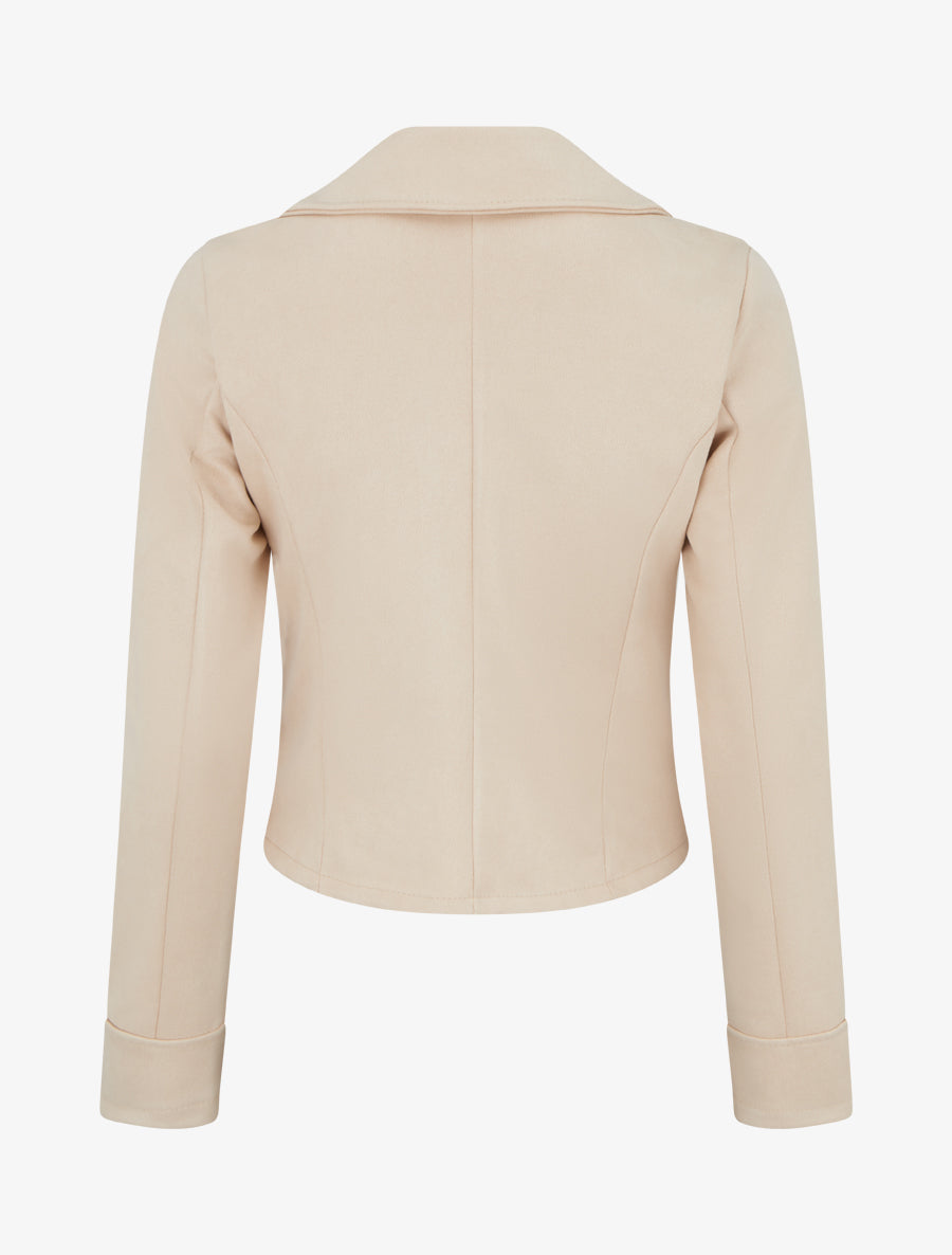Veste en suédine style perfecto - Beige - 2