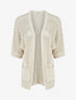 Gilet ouvert ajouré - Beige - 1
