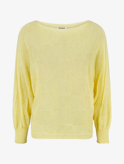 Pull ample à motif losange - Jaune - 1