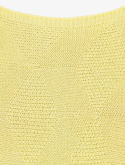 Pull ample à motif losange - Jaune - 3