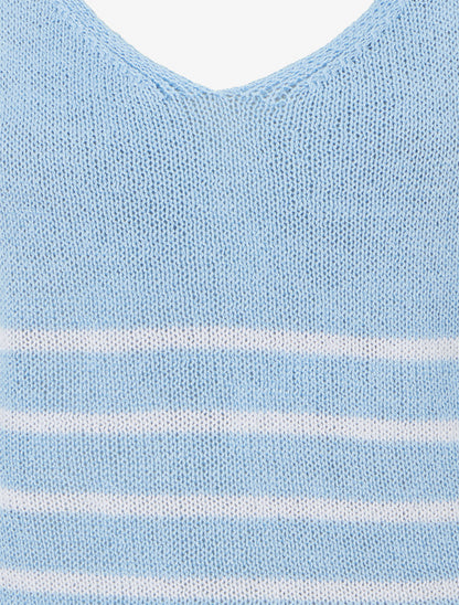 Débardeur en maille à rayures - Bleu ciel - 3