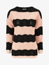 Pull en maille ajourée à rayures stylisées - Rose - 4