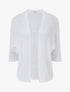 Gilet droit ouvert en maille - Blanc - 1