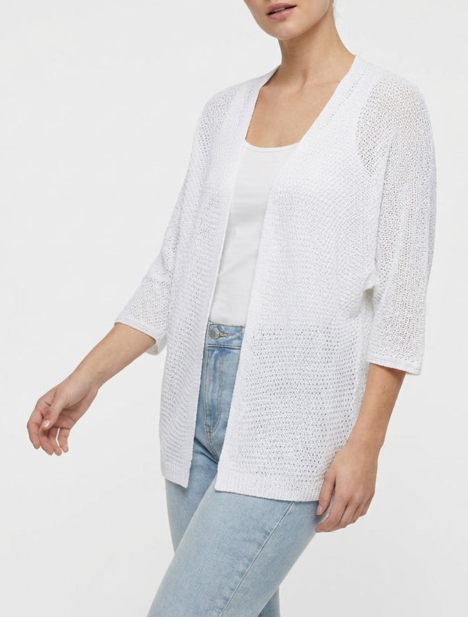 Gilet maille manches chauve-souris - Blanc