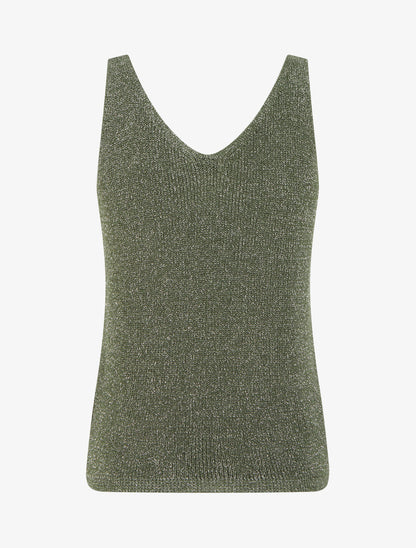 Top uni irisé en maille - Kaki - 2
