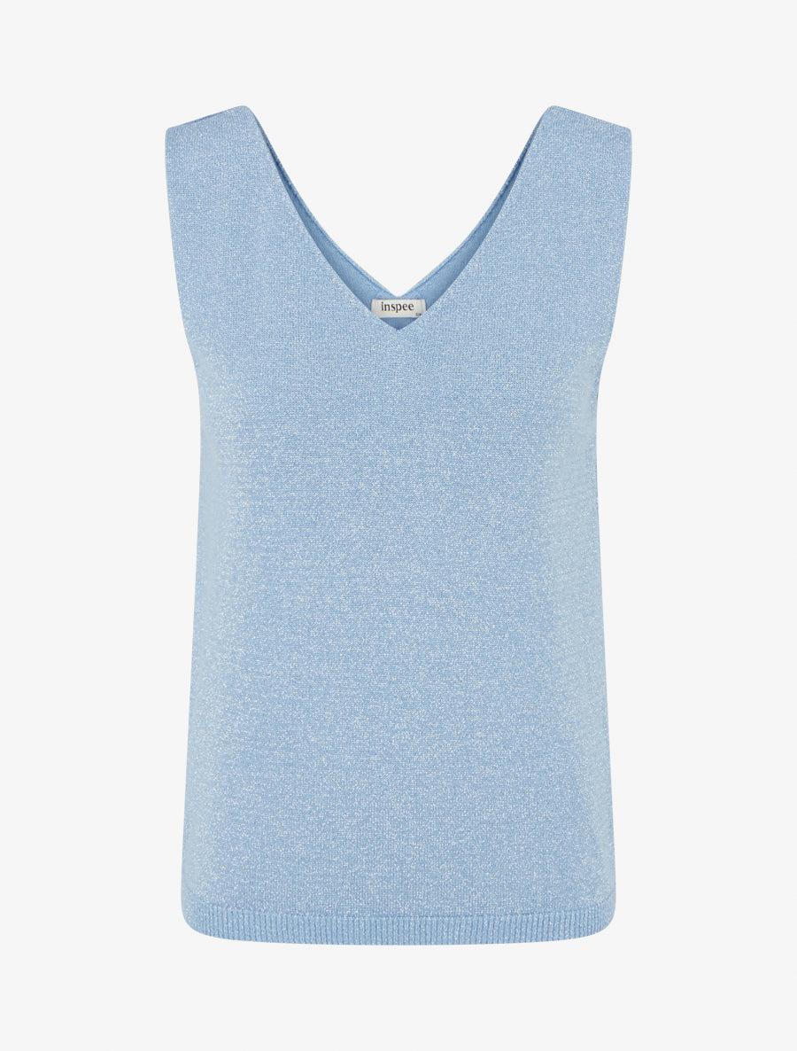 Top sans manches irisé - Bleu ciel - 1