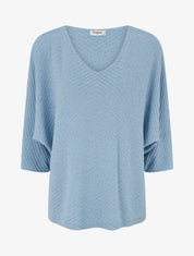 Pull fin irisé à manches 3/4 - Bleu ciel - 1