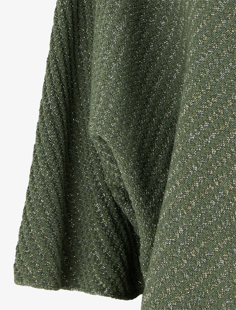 Pull fin irisé à manches 3/4 - Kaki - 3
