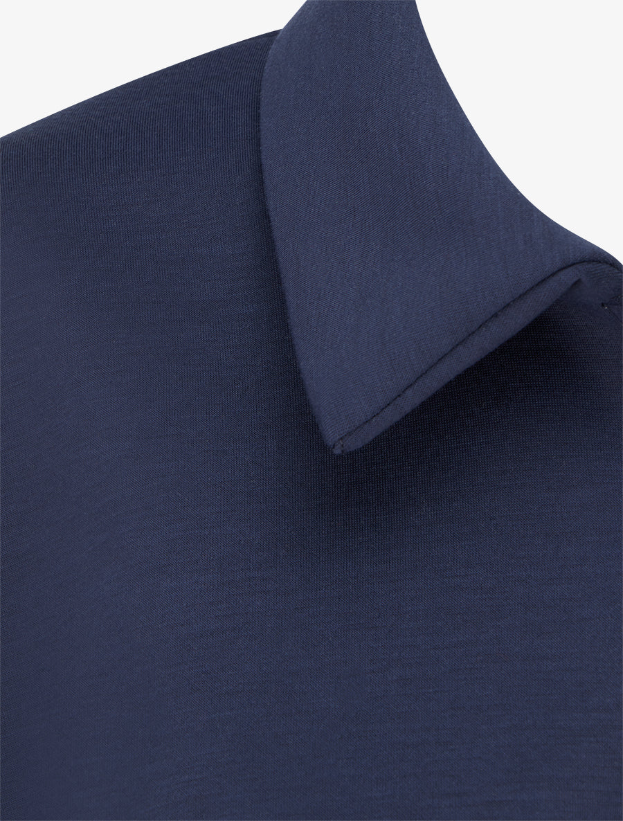 Veste coupe boule zippée effet froncé - Marine - 3