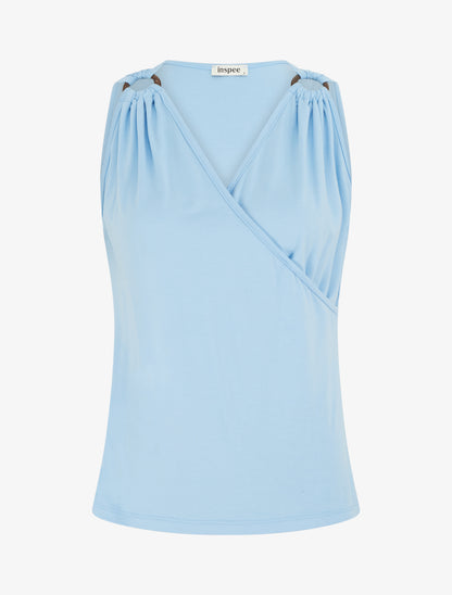 Top classique cache-coeur - Bleu ciel - 1