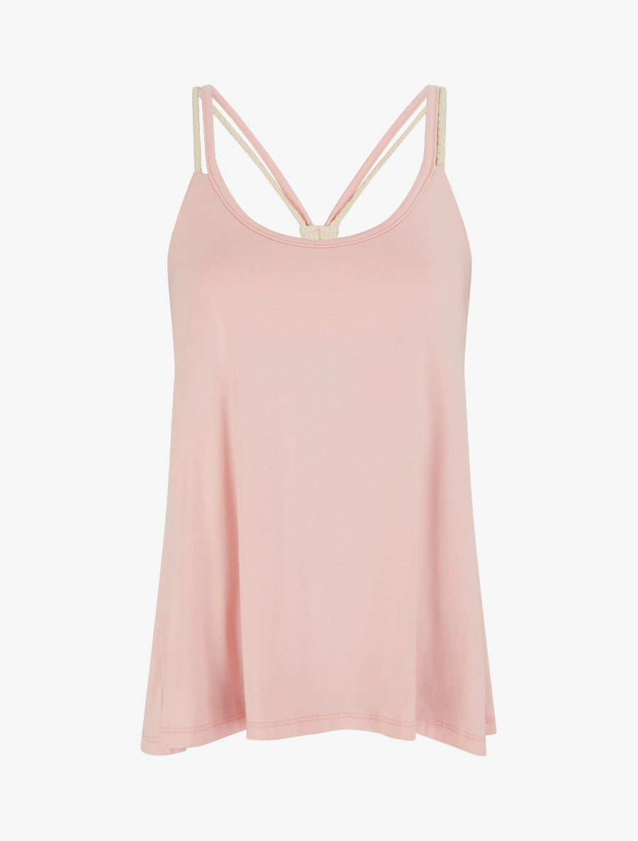 Top à bretelles style cordes - Rose - 1