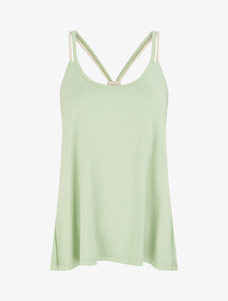 Top fluide dos nageur dentelle - Vert amande | Inspee