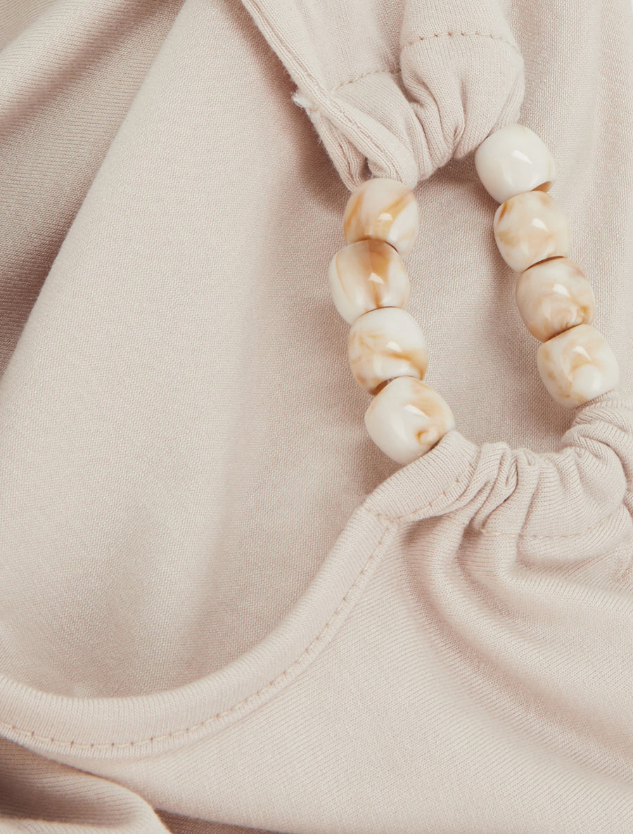 Top dos nu à perles - Beige - 3