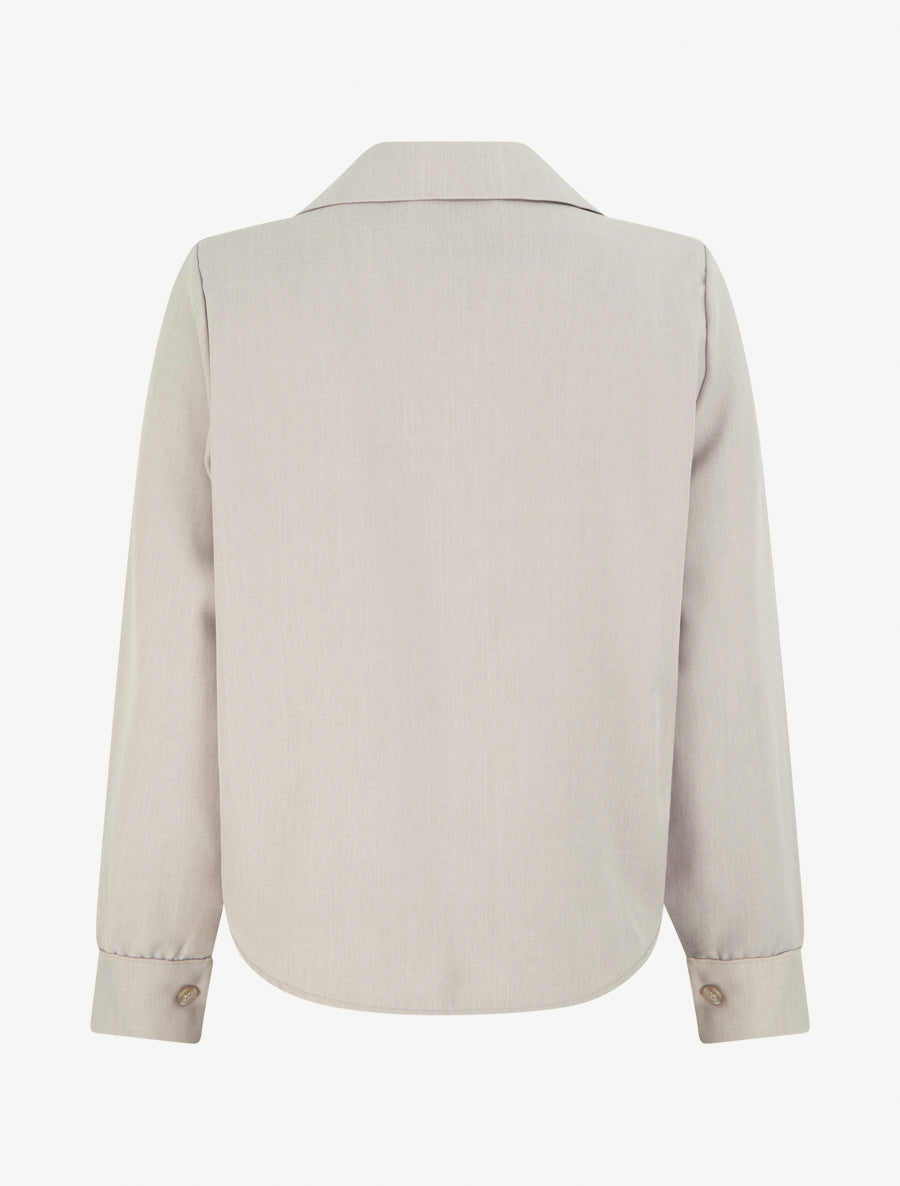 Chemisier asymétrique col à pied - Taupe