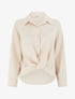 Chemisier noué asymétrique - Beige - 1