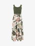 Robe imprimé fantaisie à bretelles en crochet - Kaki - 1