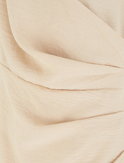 Robe sans manches style portefeuille - Beige - 3