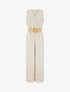 Combinaison ample à bords brodés - Beige - 1