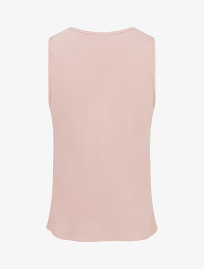 Top sans manches à col bénitier et dentelle - Rose - 2