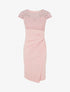 Robe ajustée à dentelle et drapé - Rose - 1