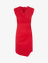 Robe sans manches unie style portefeuille - Rouge - 1
