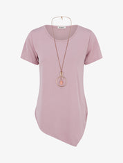 Top manches courtes à bords asymétriques - Lilas - 1