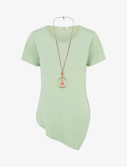 Top manches courtes à bords asymétriques - Vert d&
