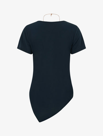 Top manches courtes à bords asymétriques - Marine - 2
