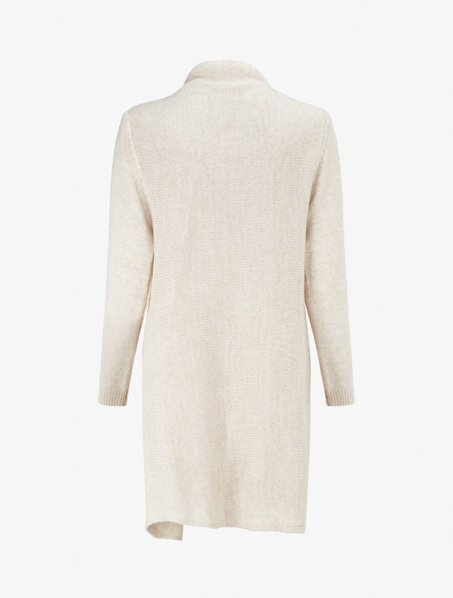 Gilet à pans asymétriques frangés - Beige - 2