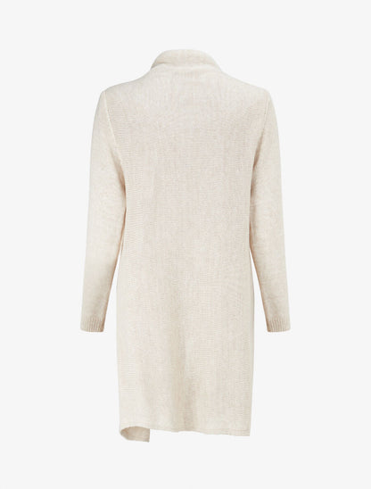 Gilet à pans asymétriques frangés - Beige - 2