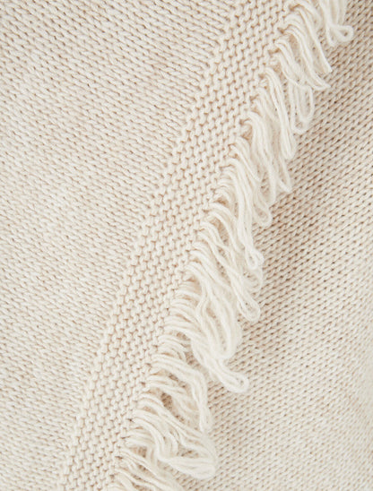 Gilet à pans asymétriques frangés - Beige - 3
